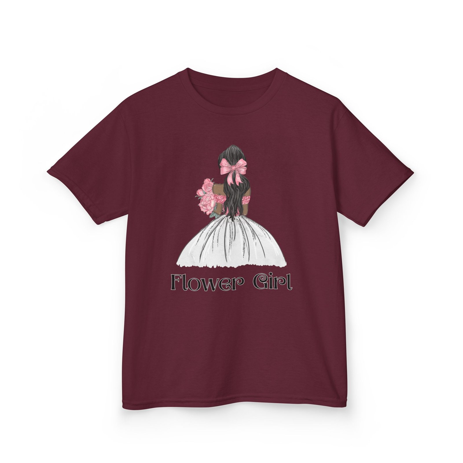 flower girl kids tee, cute floral t shirt for flower girls, wedding apparel, toddler gift, birthday outfit, spring fling top