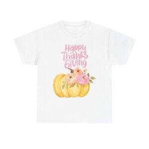 thanksgiving floral tee, holiday shirt, fall fashion, gifts for her, pumpkin t shirt, autumn apparel, friendsgiving outfit