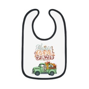 thankful bib for babies | grateful & blessed baby bib | cute fall bib for toddlers | thanksgiving baby gift | holiday feeding bib