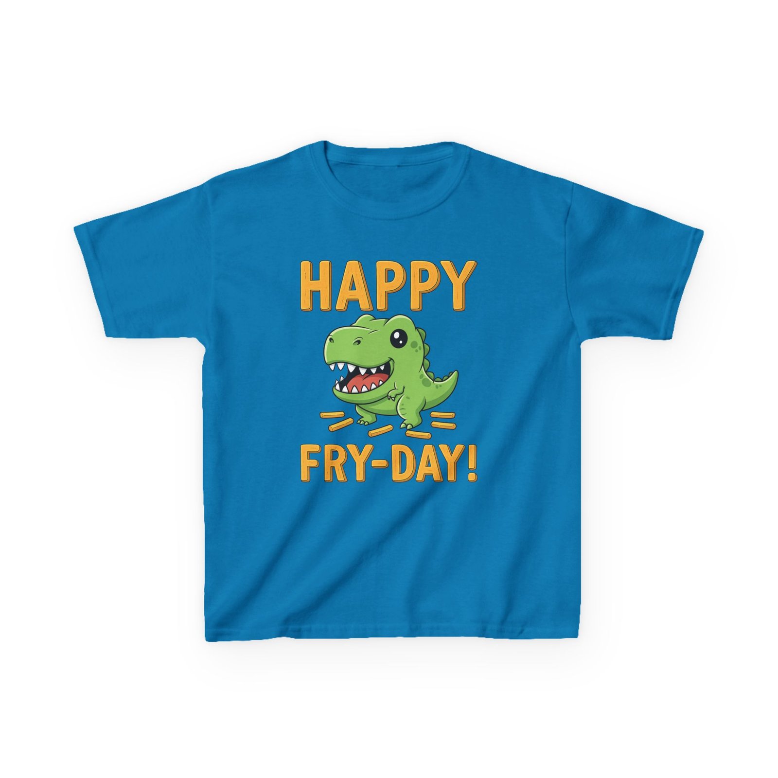 happy fry day kids tee, fun dinosaur t shirt, kids cotton shirt, birthday gift, everyday wear, summer fun, playful tee