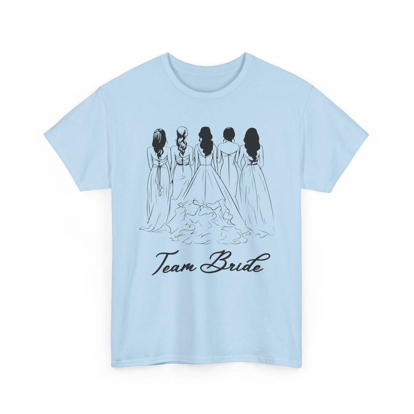 team bride unisex heavy cotton tee perfect for weddings, bridal showers, engagements, bachelorette parties, group celebrations