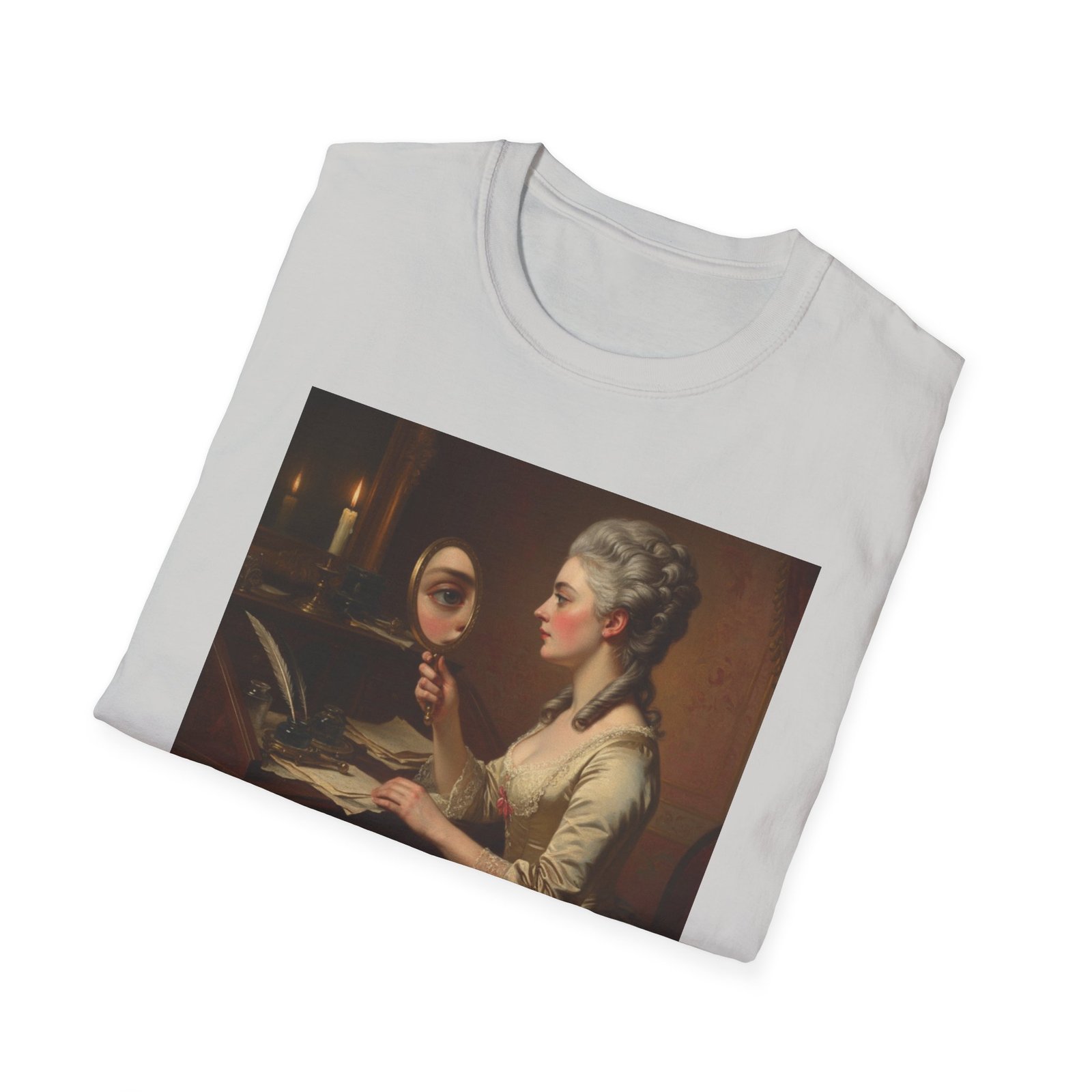 artistic vintage t shirt with 'endless reflections' design, perfect for art lovers, gifts, casual wear, museum visits, art class