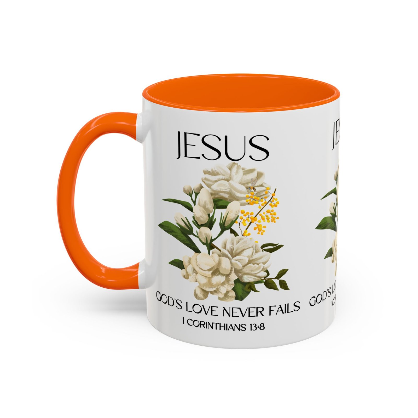 inspirational floral coffee mug 11/15 oz god's love design, christian gift, home decor, mug for faith, coffee lovers