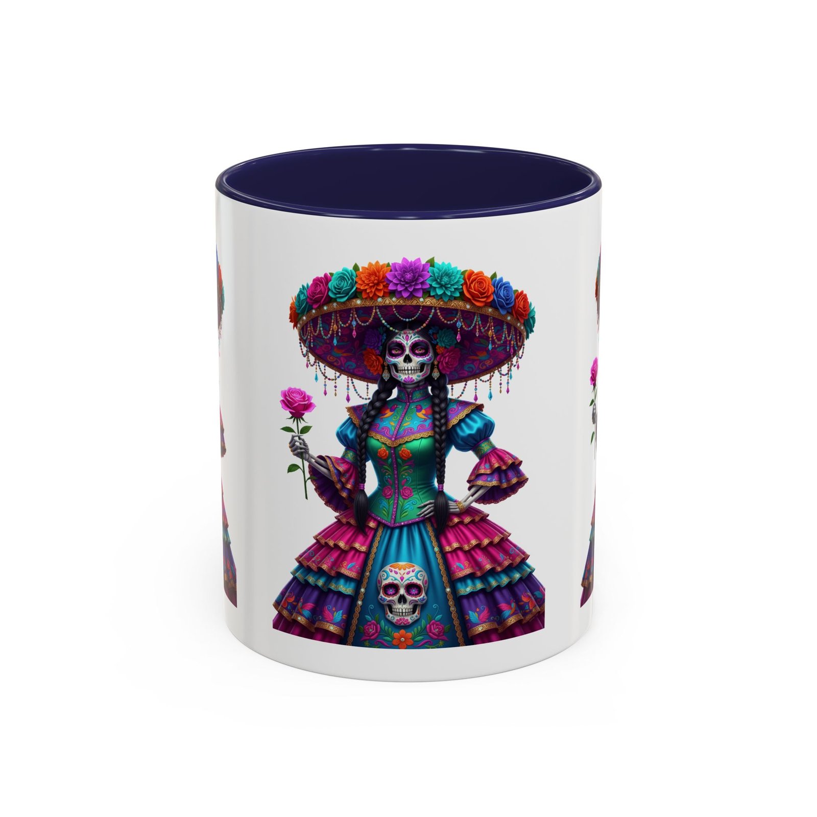 la catrina elegante – día de los muertos inspired artwork, caffeine lover gift, halloween decor, artful drinkware