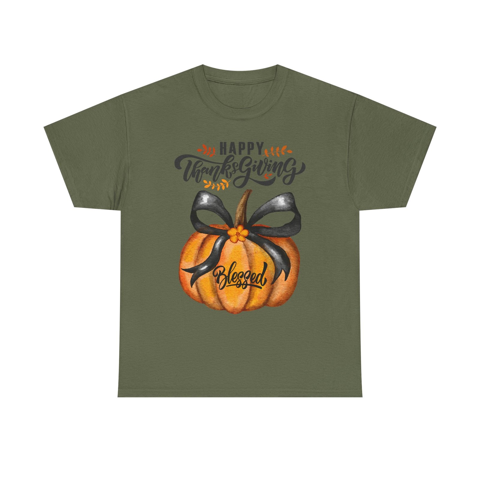 thanksgiving pumpkin tee happy thanksgiving, blessed shirt, fall apparel, unisex cotton tee, holiday gift