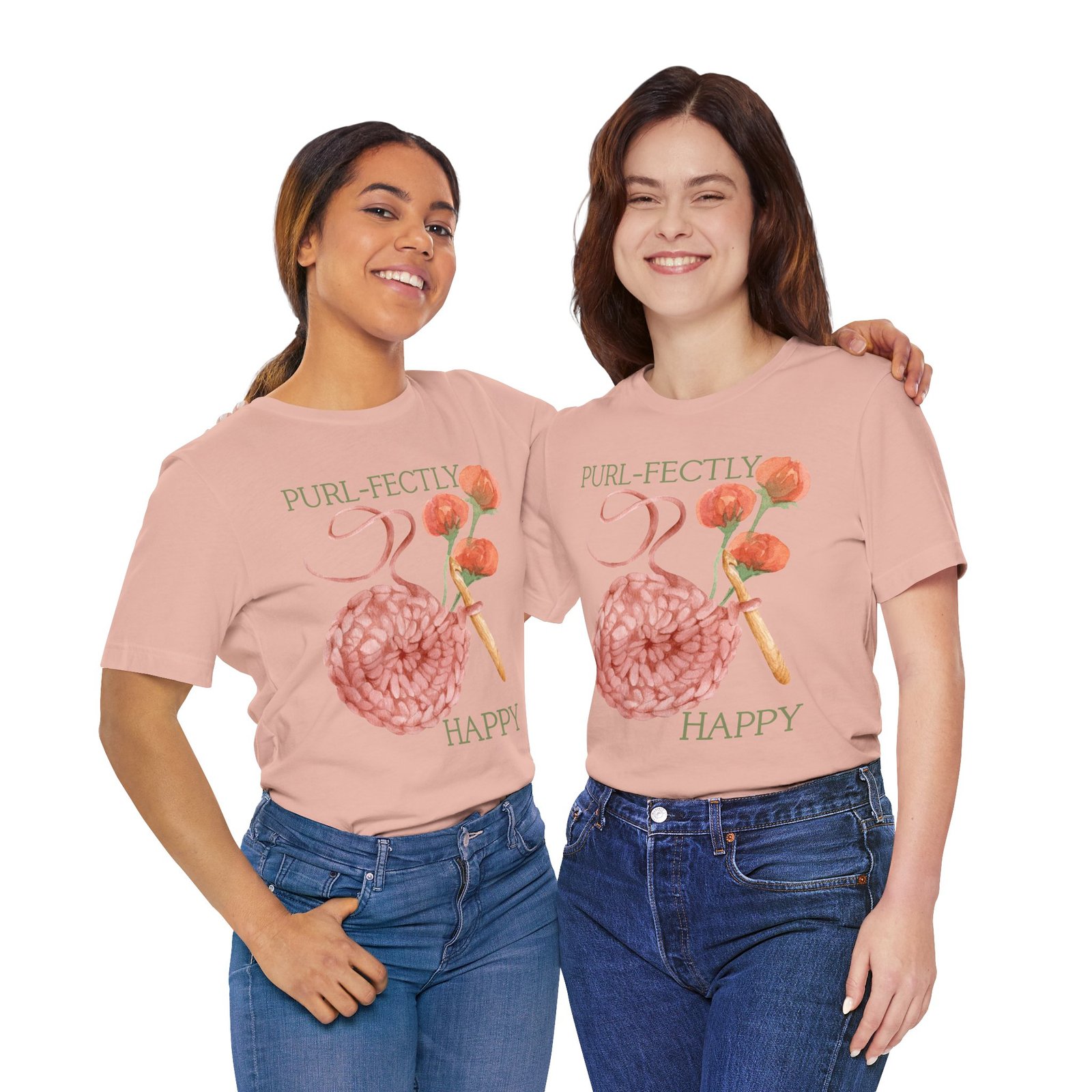 Purl-fectly Happy Crafting Joy Tee -Unisex Short Sleeve Shirt - Image 20