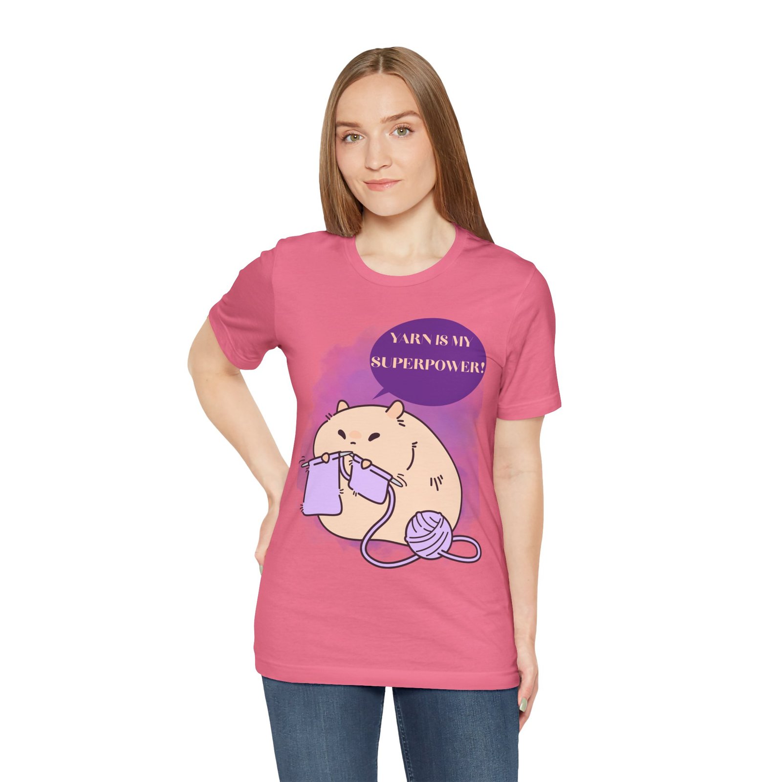 Yarn is my superpower! Crafty Knitting Superpower Tee for Crafters - Image 69