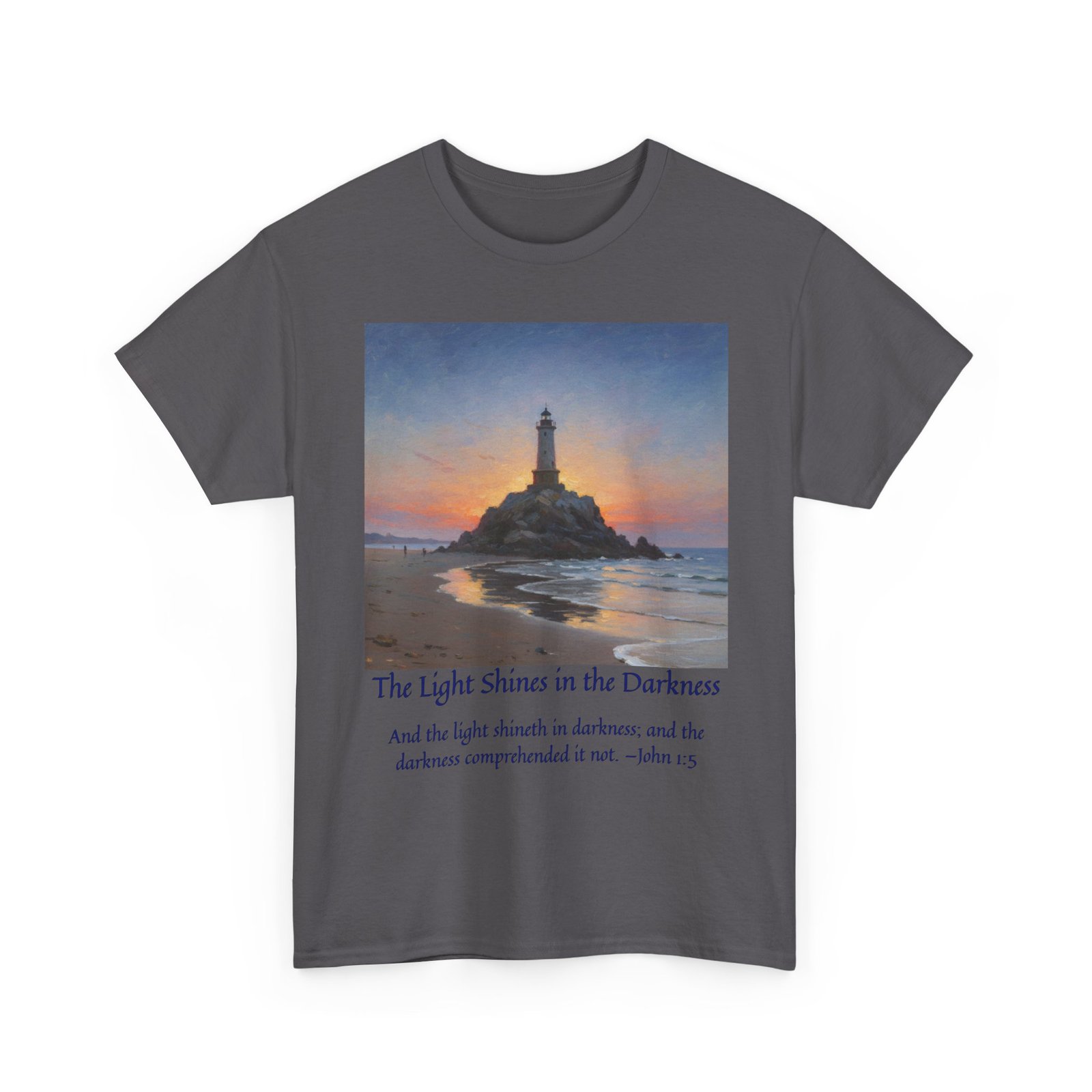 light in darkness unisex cotton tee inspired by impressionist, inspirational shirt, bible verse tee, faith based apparel, perfect gift for all occasions