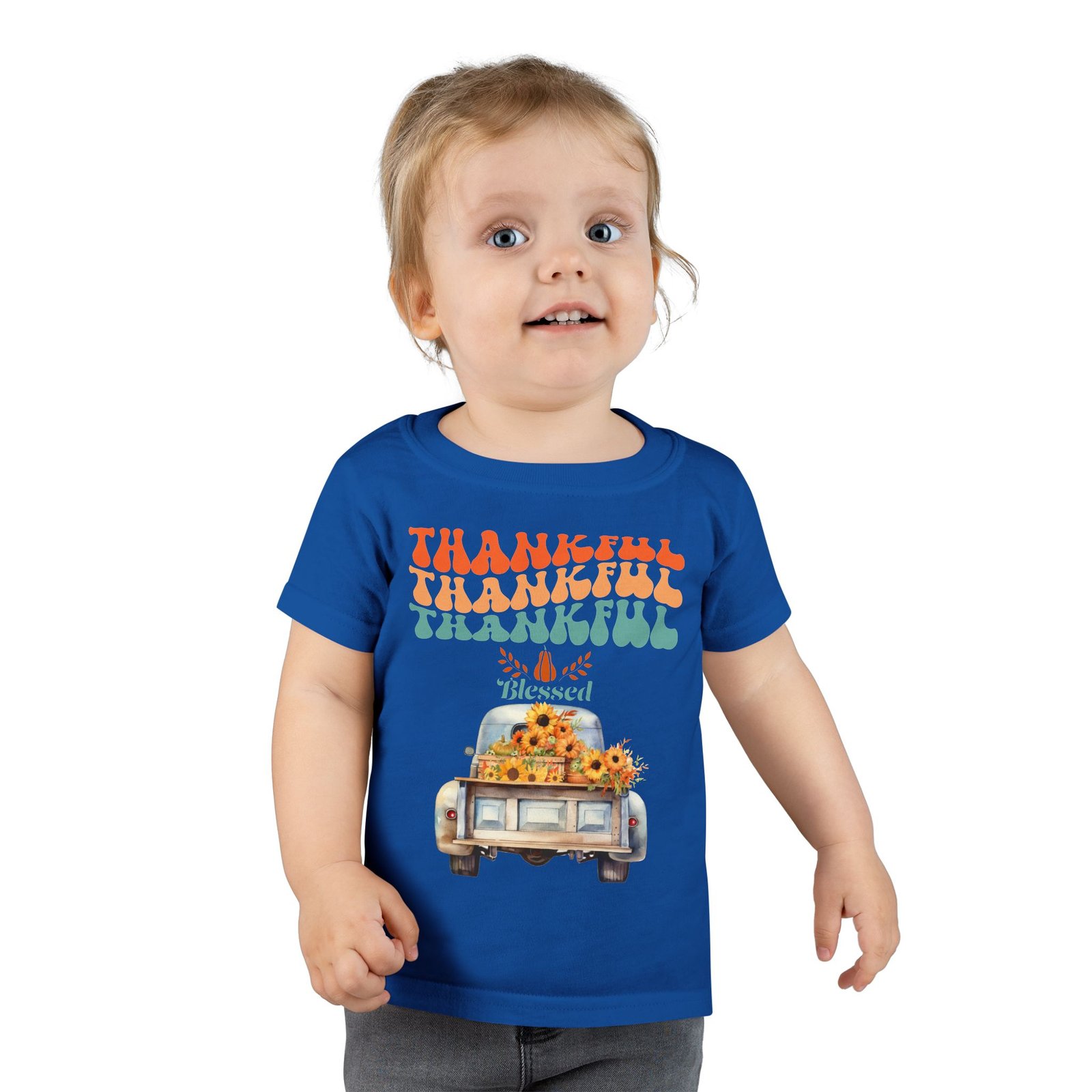 toddler t shirt thankful vintage car design, cute autumn apparel, fall celebration shirt, kids gratitude tee, gifts for thanksgiving
