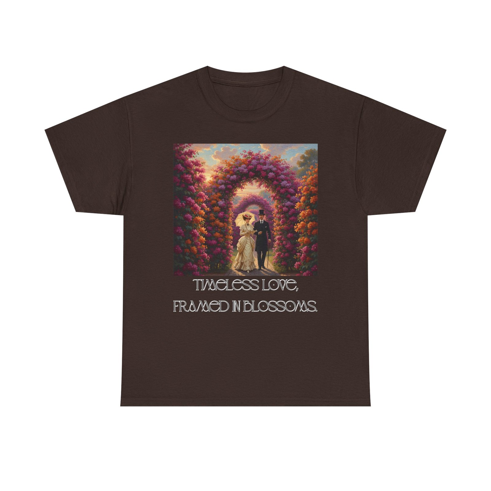 whimsical unisex heavy cotton tee, bohemian vintage shirt, relaxed fit graphic tee, spring flower t shirt, casual everyday wear