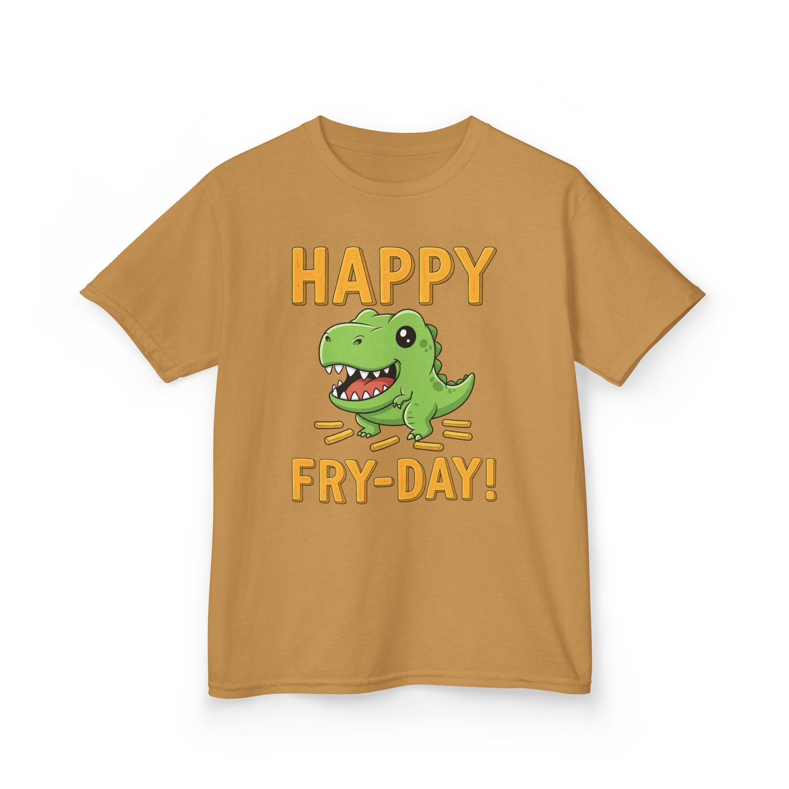 happy fry day kids tee, fun dinosaur t shirt, kids cotton shirt, birthday gift, everyday wear, summer fun, playful tee