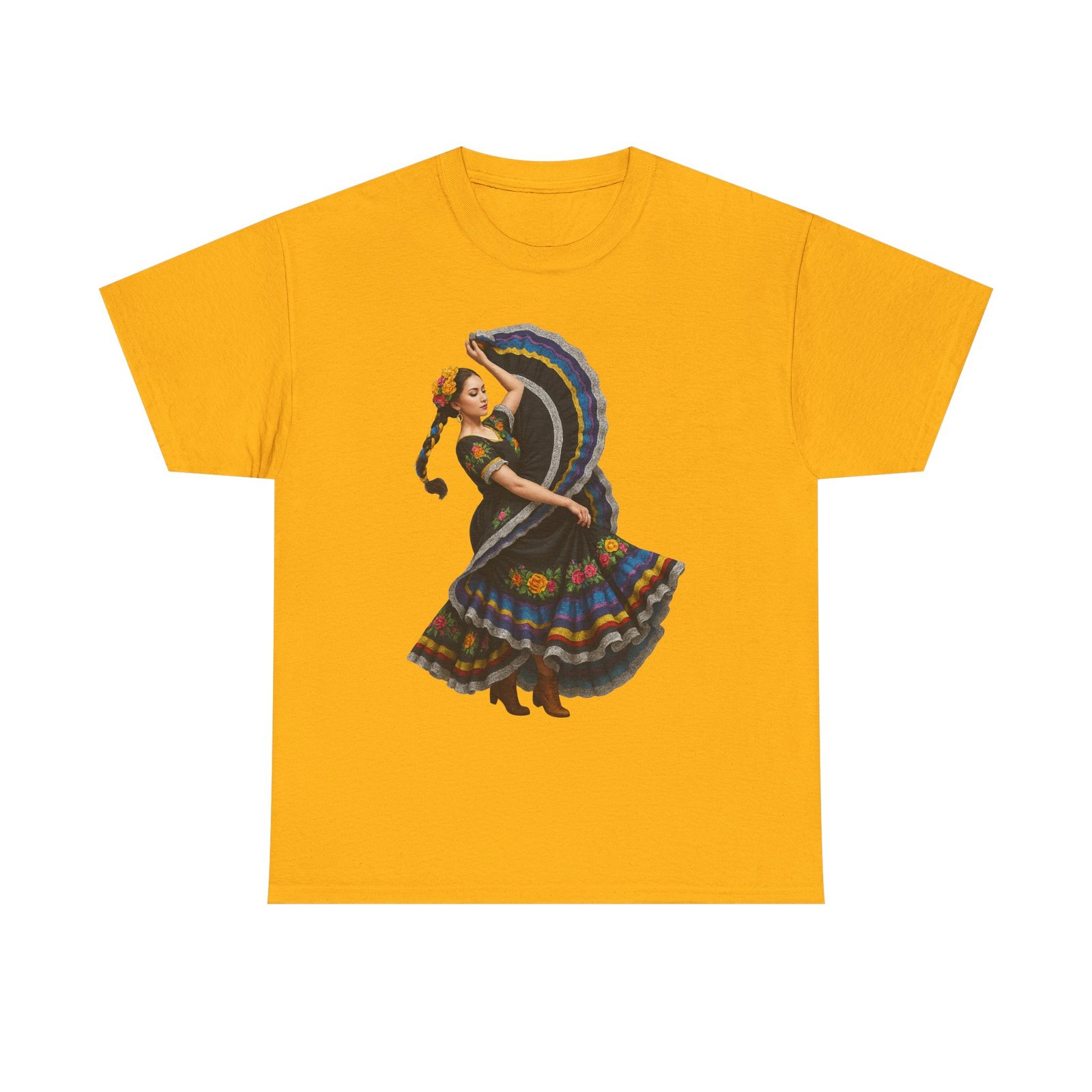 folklórico cultural dance graphic tee, unisex heavy cotton t shirt, festival apparel, bohemian style shirt, gift for dancers, ethnic art tee