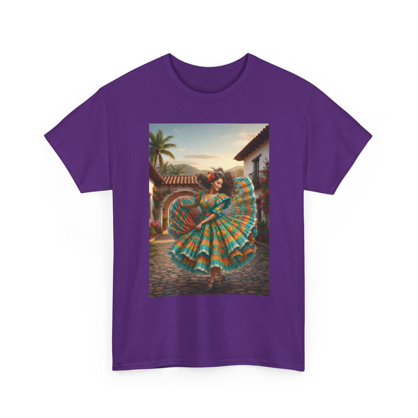 folklórico dancer vibrant graphic tee perfect for festivals, casual outings, gifts, dance lovers, unisex fashion