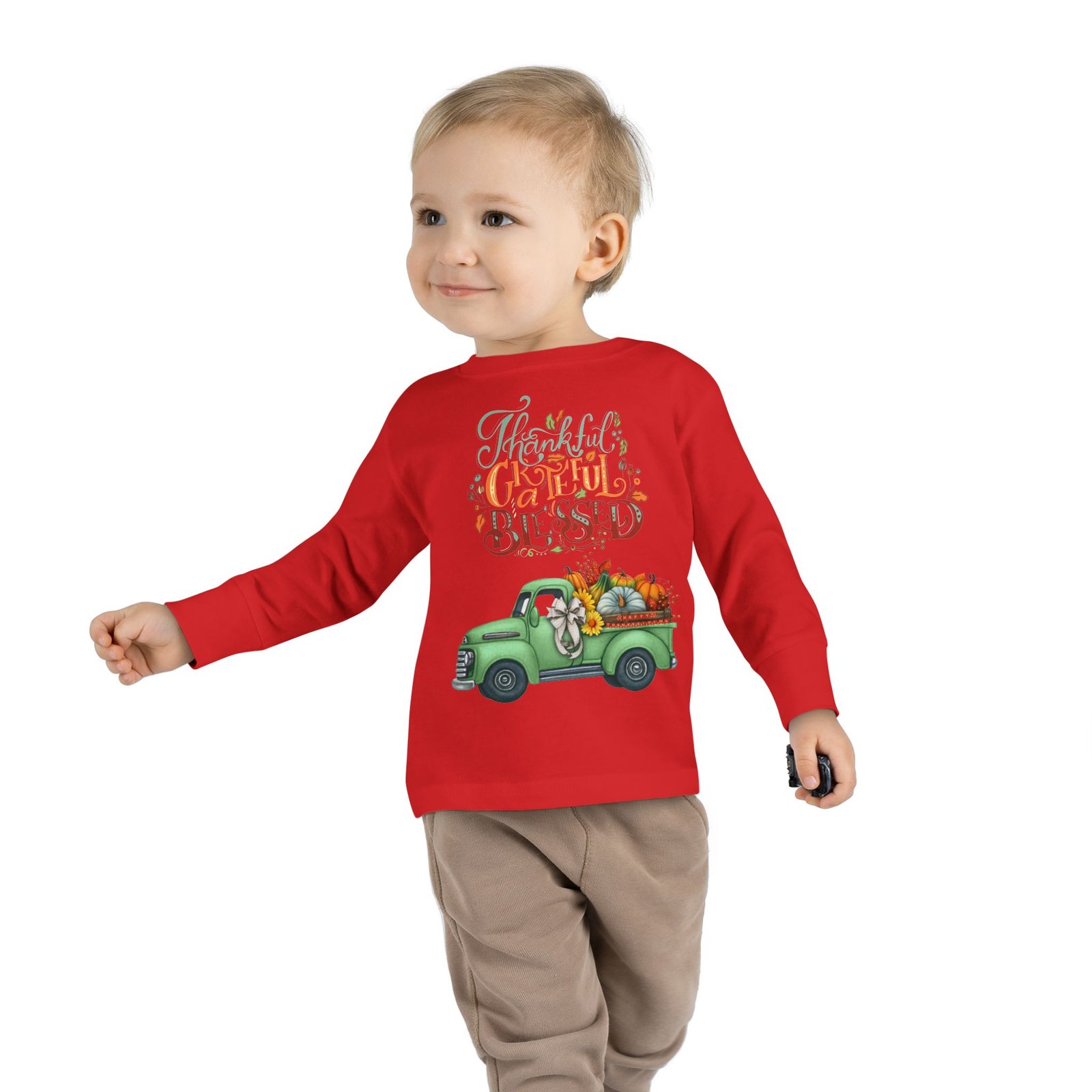 toddler long sleeve tee "grateful & blessed" fall vibes t shirt, kids autumn tee, thanksgiving outfit, cute toddler gift, seasonal shirt