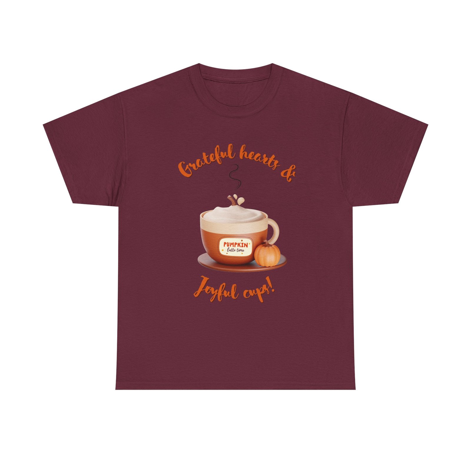 happy thanksgiving grateful hearts & joyful cups unisex tee, cozy fall t shirt, thanksgiving gift, coffee lover apparel, autumn fashion
