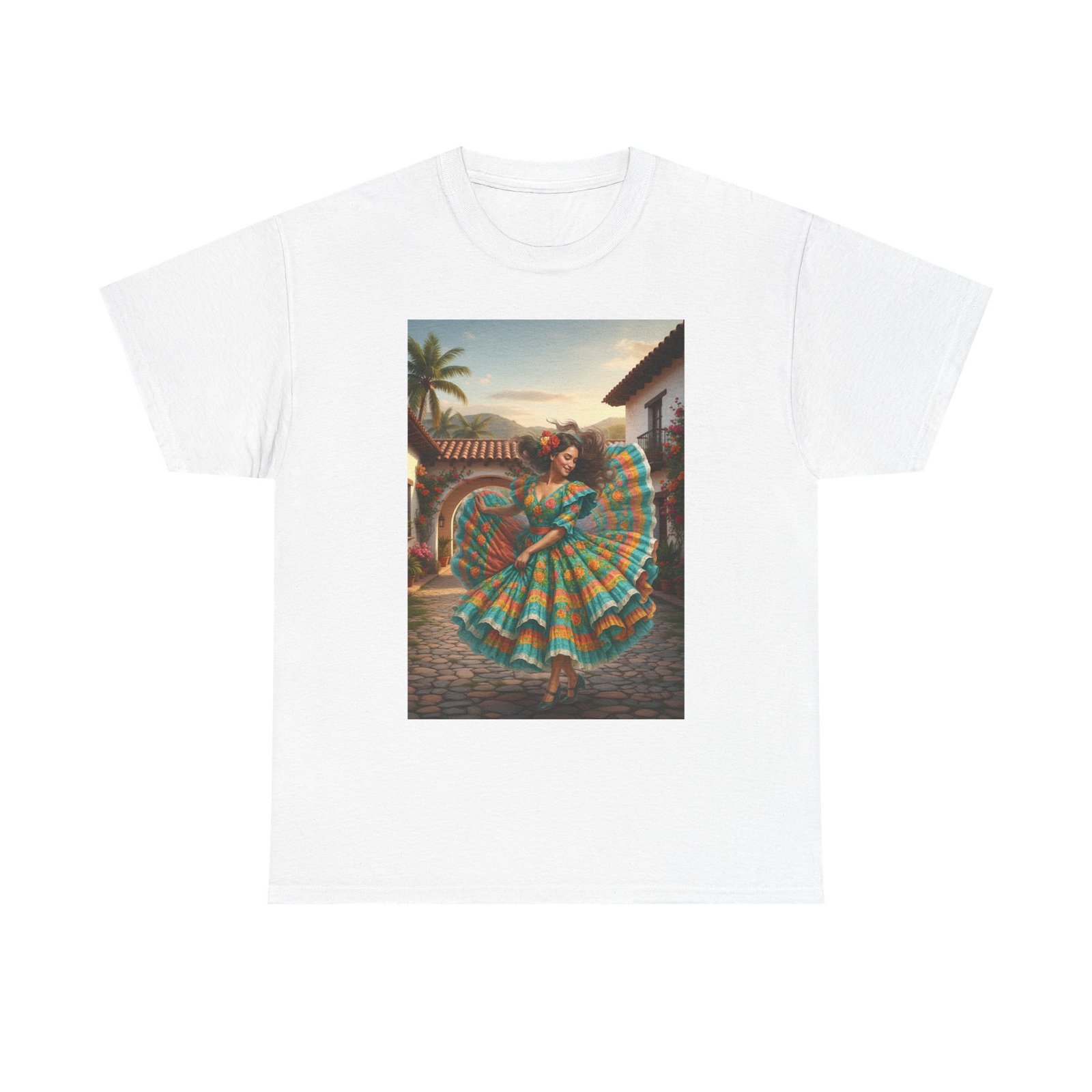 folklórico dancer vibrant graphic tee perfect for festivals, casual outings, gifts, dance lovers, unisex fashion