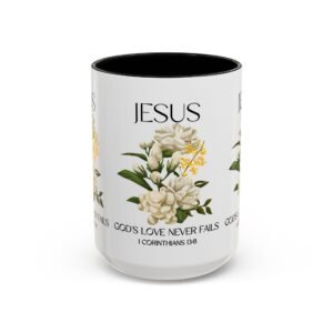 inspirational floral coffee mug 11/15 oz god's love design, christian gift, home decor, mug for faith, coffee lovers