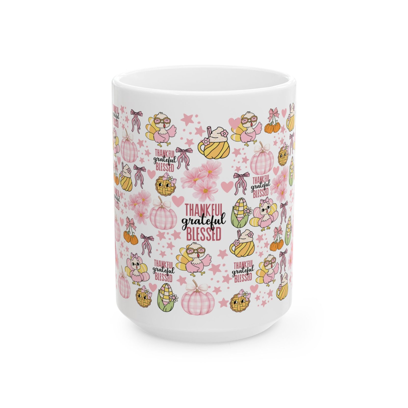 Thankful,Grateful and Blessed Ceramic Mug - Perfect for Fall Celebrations