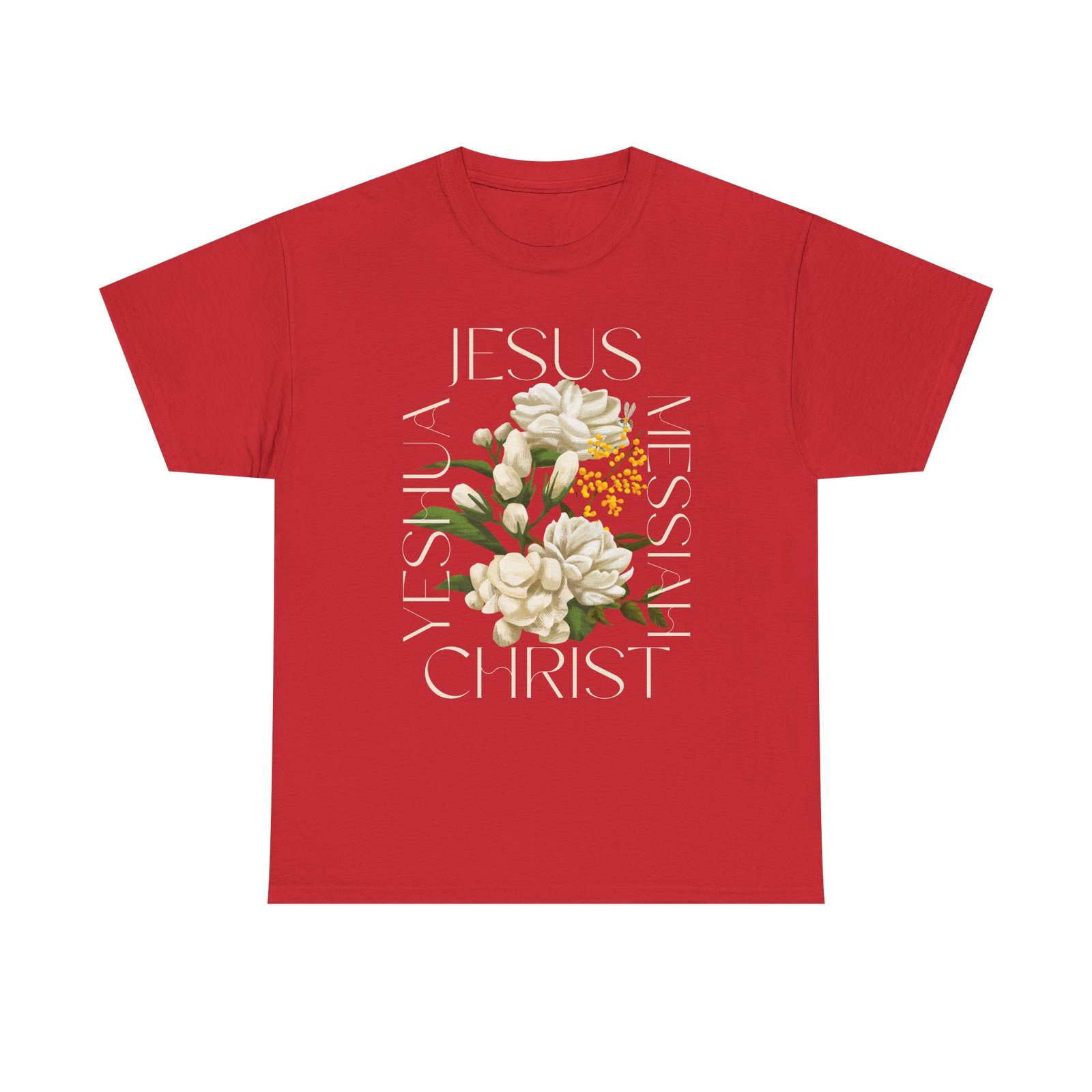 floral jesus christ tee, spiritual t shirt, inspirational unisex cotton shirt, gift for believers, christian apparel