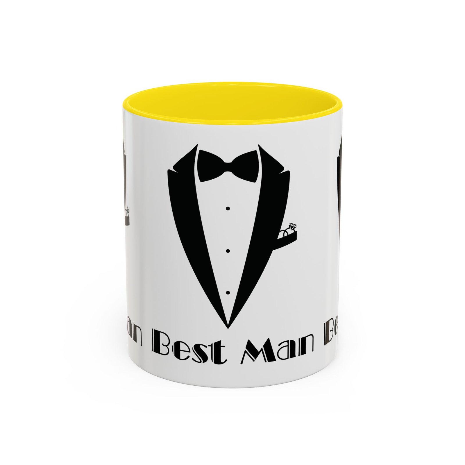 best man accent coffee mug 11/15 oz, groom’s gift, wedding party favor, unique best man gift, black and white coffee cup