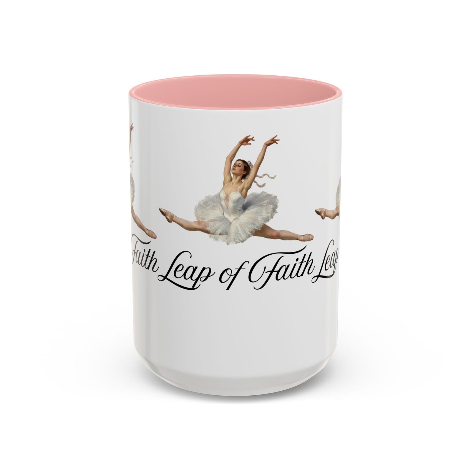ballet themed coffee mug 15 oz : leap of faith, perfect gift for dancers, inspirational cup for performers, motivational decor, dance lover's mug