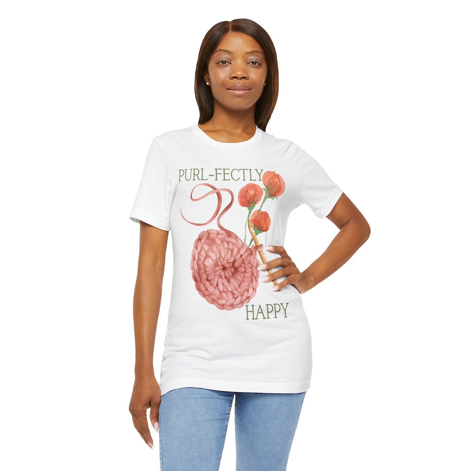 Purl-fectly Happy Crafting Joy Tee -Unisex Short Sleeve Shirt - Image 11
