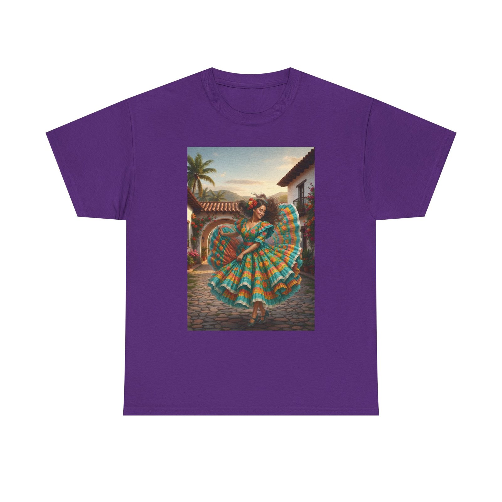 folklórico dancer vibrant graphic tee perfect for festivals, casual outings, gifts, dance lovers, unisex fashion