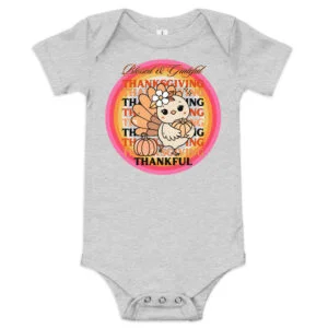 Blessed, Grateful and Thankful Baby short sleeve one piece