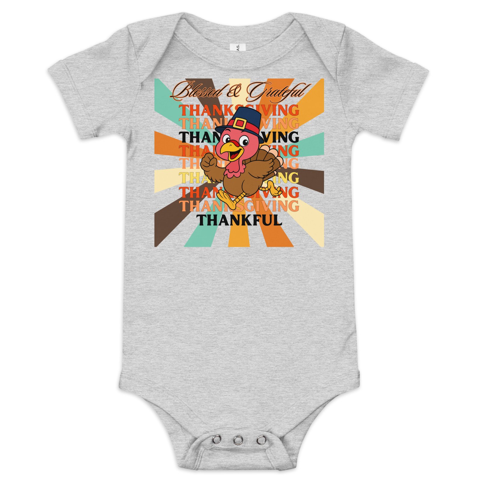 Blessed, Grateful and Thankful Baby short sleeve one piece