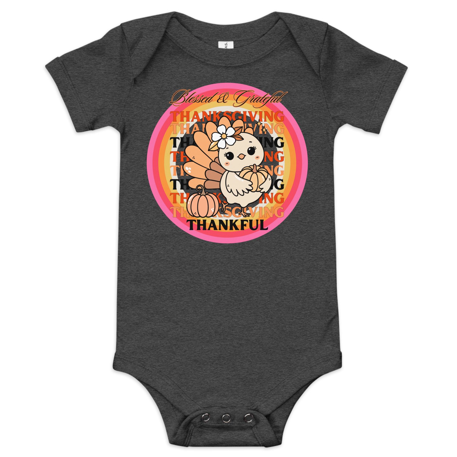 Blessed, Grateful and Thankful Baby short sleeve one piece - Image 3