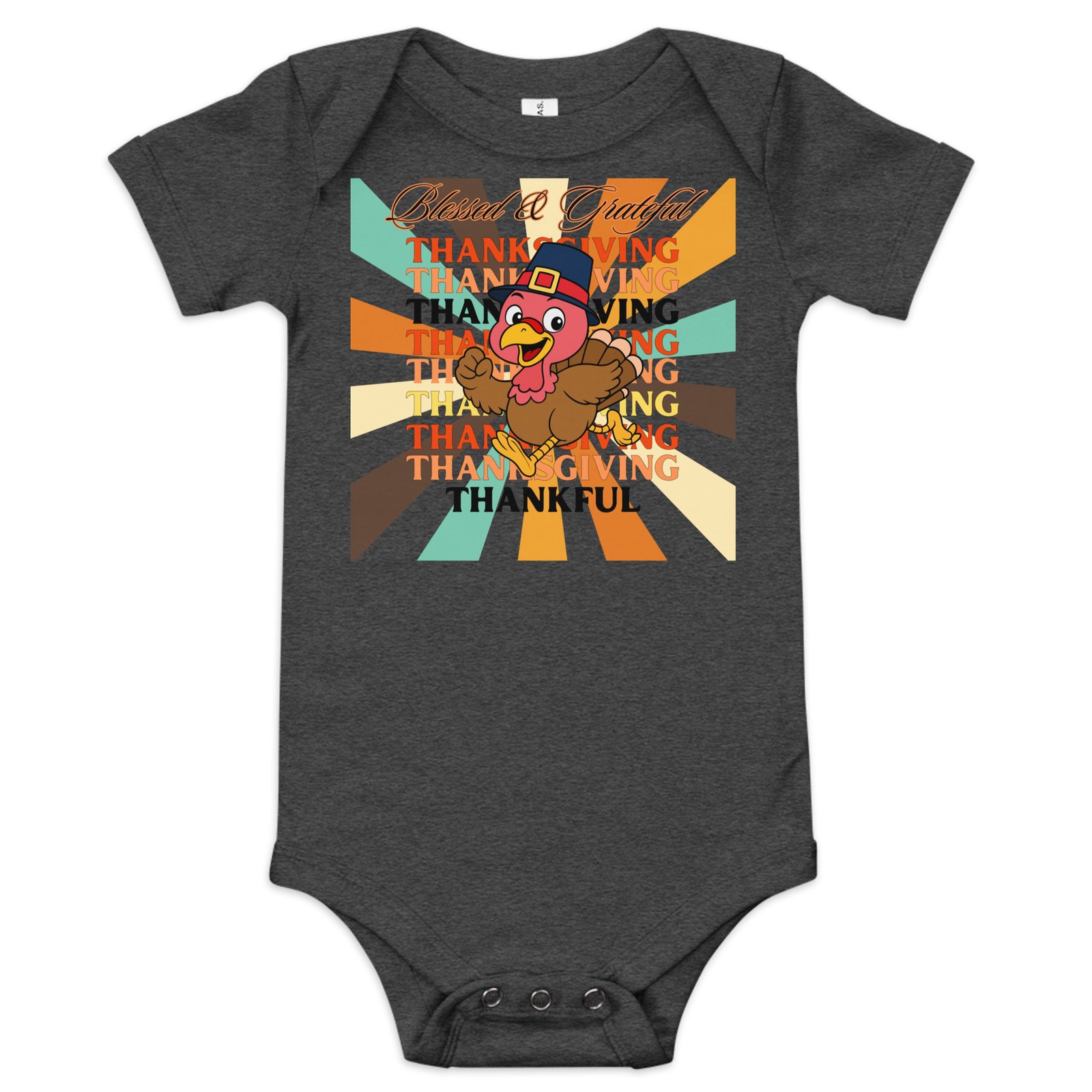 Blessed, Grateful and Thankful Baby short sleeve one piece - Image 3