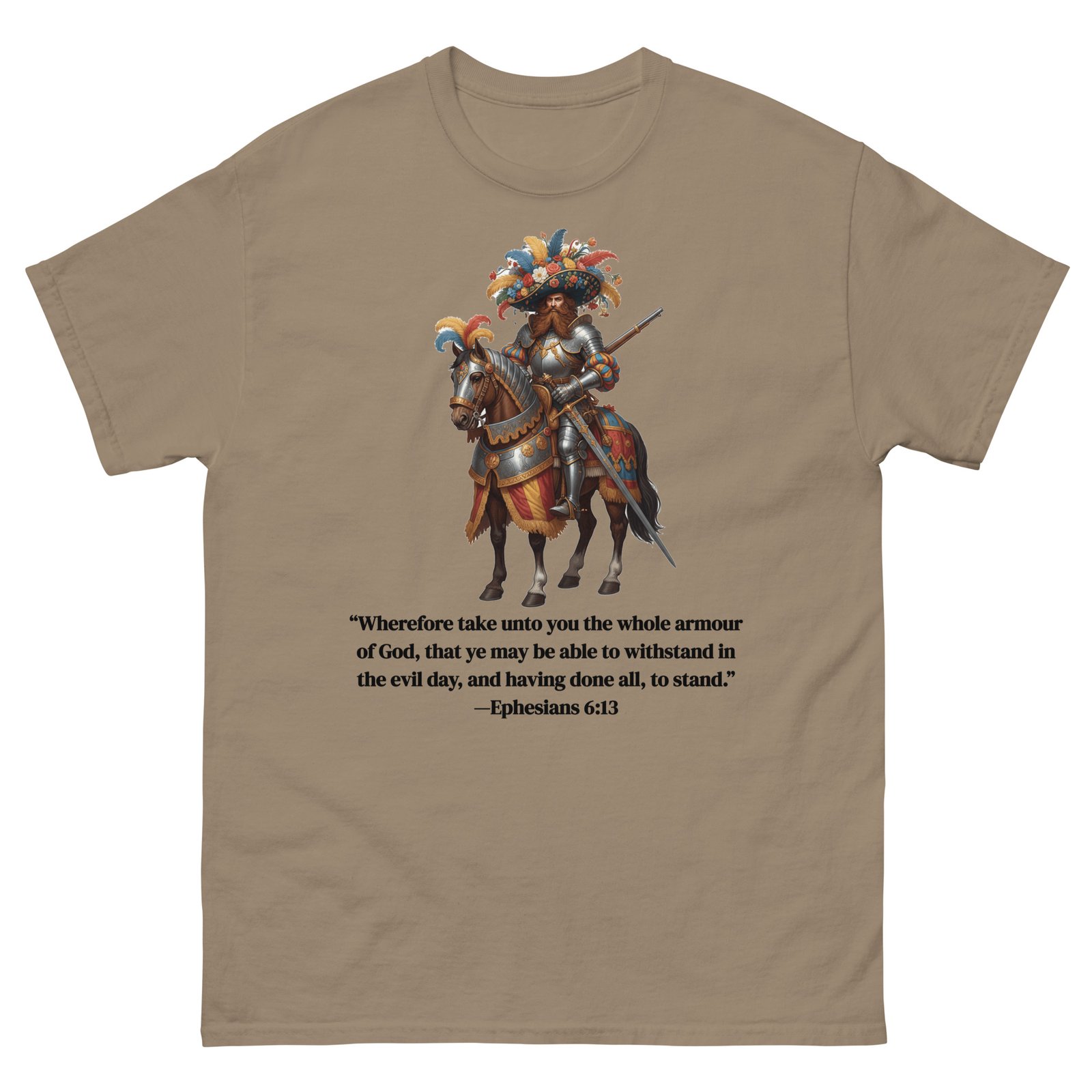 Unisex Classic Tee – “The Gallant Knight” Renaissance style Design - Image 4