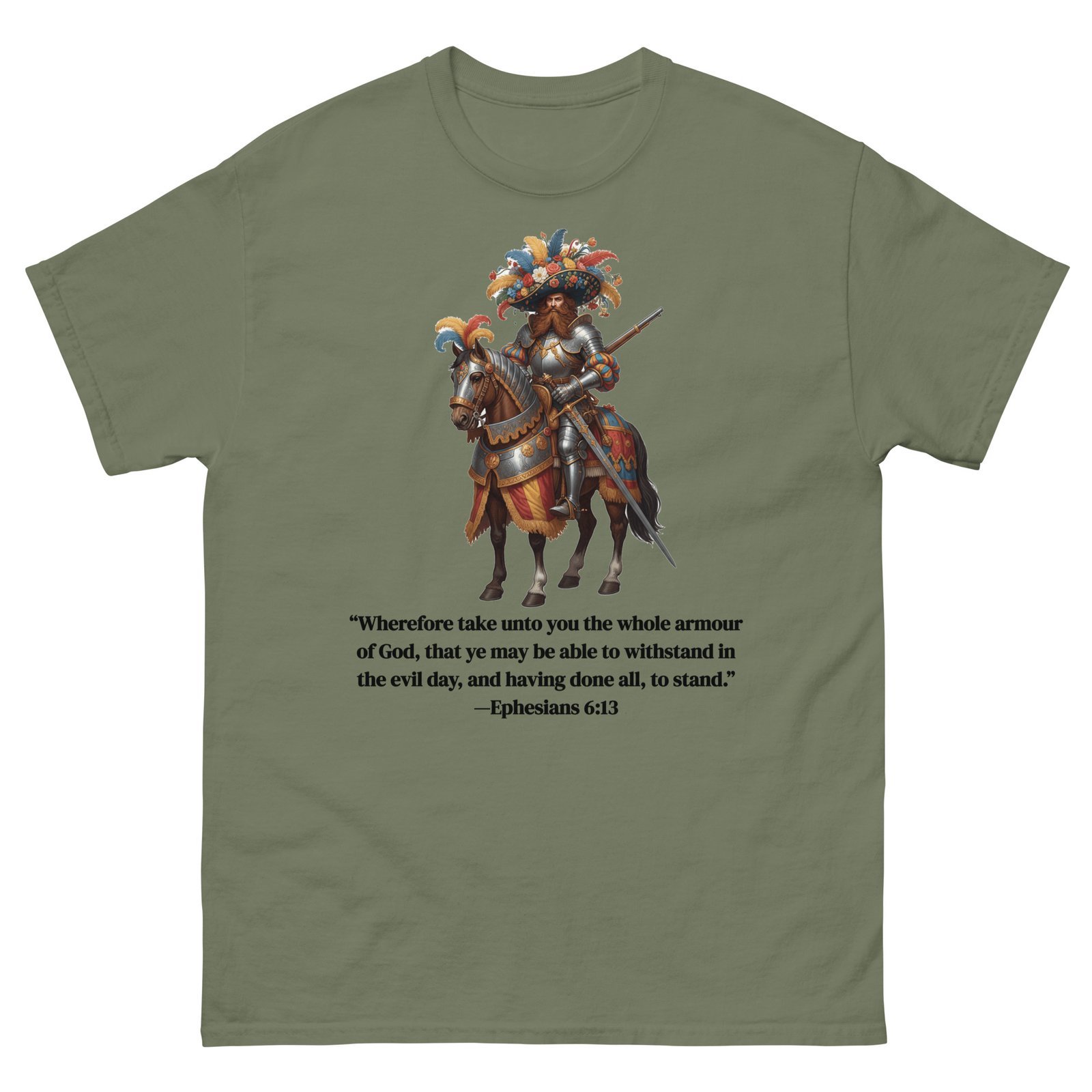 Unisex Classic Tee – “The Gallant Knight” Renaissance style Design - Image 3