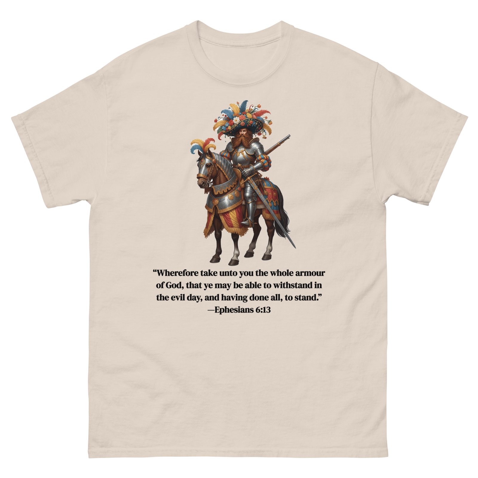 Unisex Classic Tee – “The Gallant Knight” Renaissance style Design - Image 6
