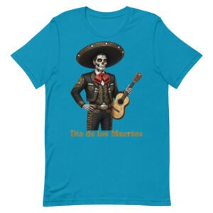 Catrin with guitar Dia de los Muertos Unisex t-shirt