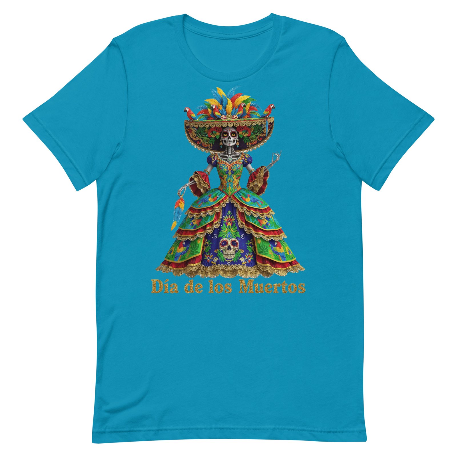 Dia de los Muertos Peacock theme Unisex t-shirt