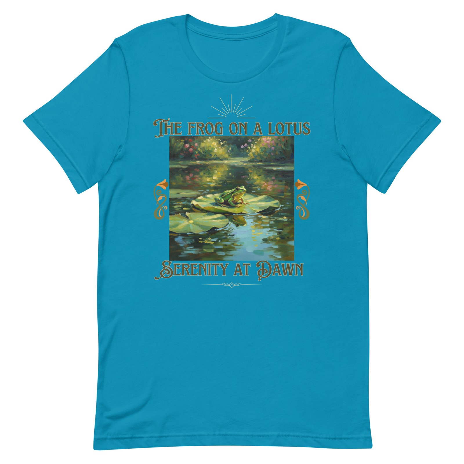 The Frog on a Lotus-Serenity at Dawn-Unisex t-shirt