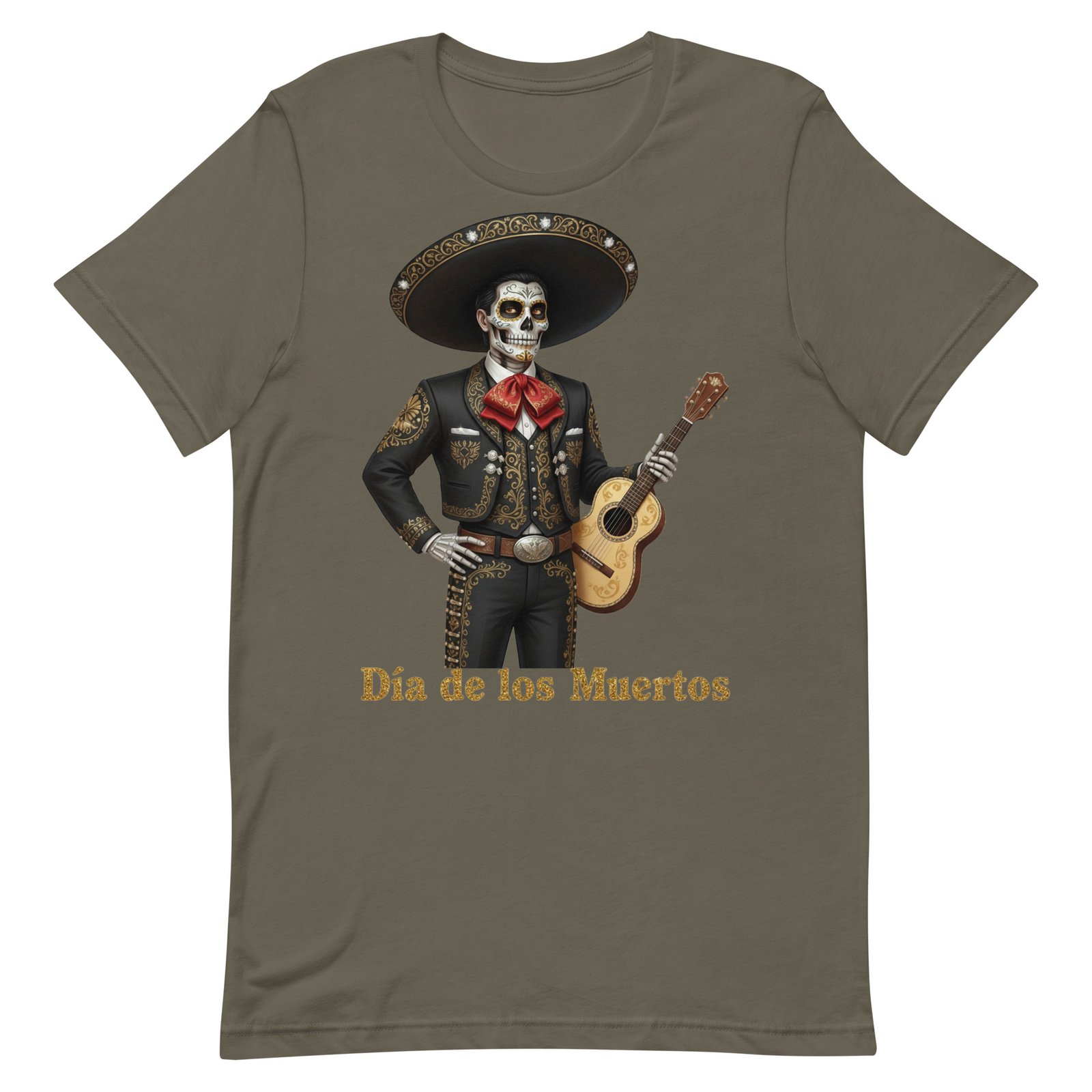 Catrin with guitar Dia de los Muertos Unisex t-shirt - Image 2