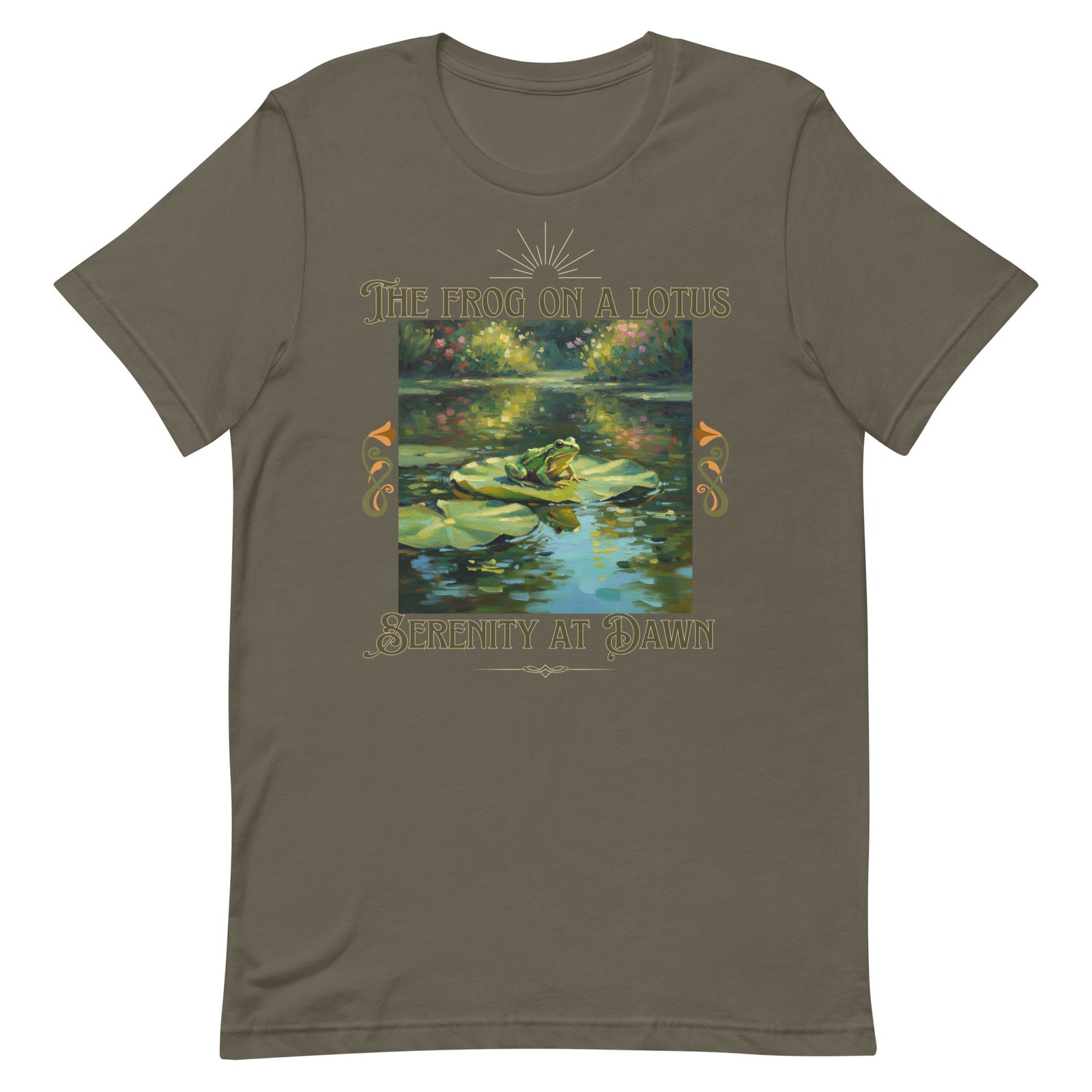 The Frog on a Lotus-Serenity at Dawn-Unisex t-shirt - Image 2