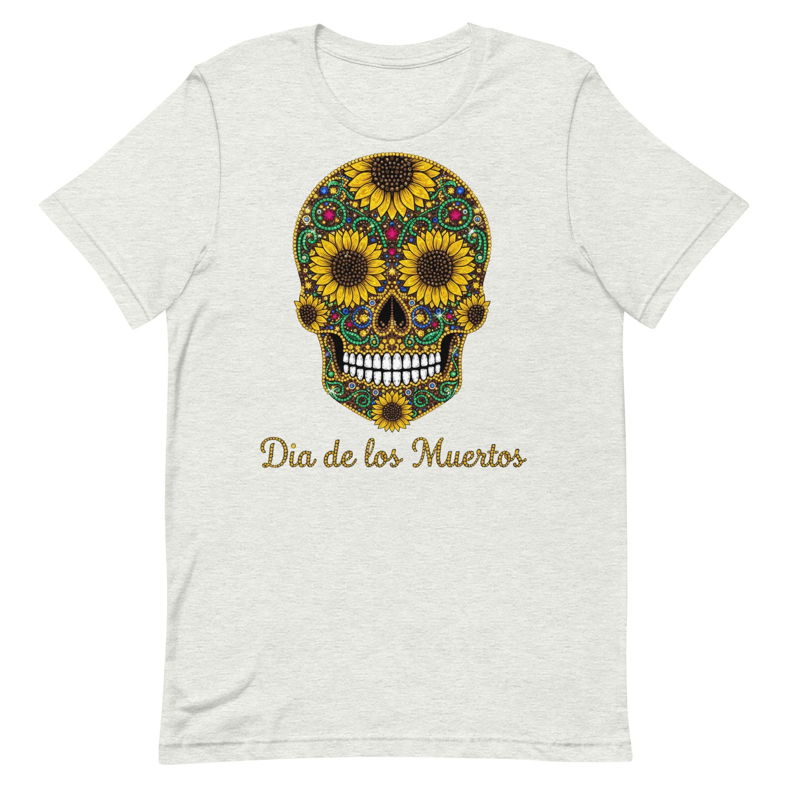 Dia de los Muertos Sunflower Skull Unisex t-shirt - Image 3