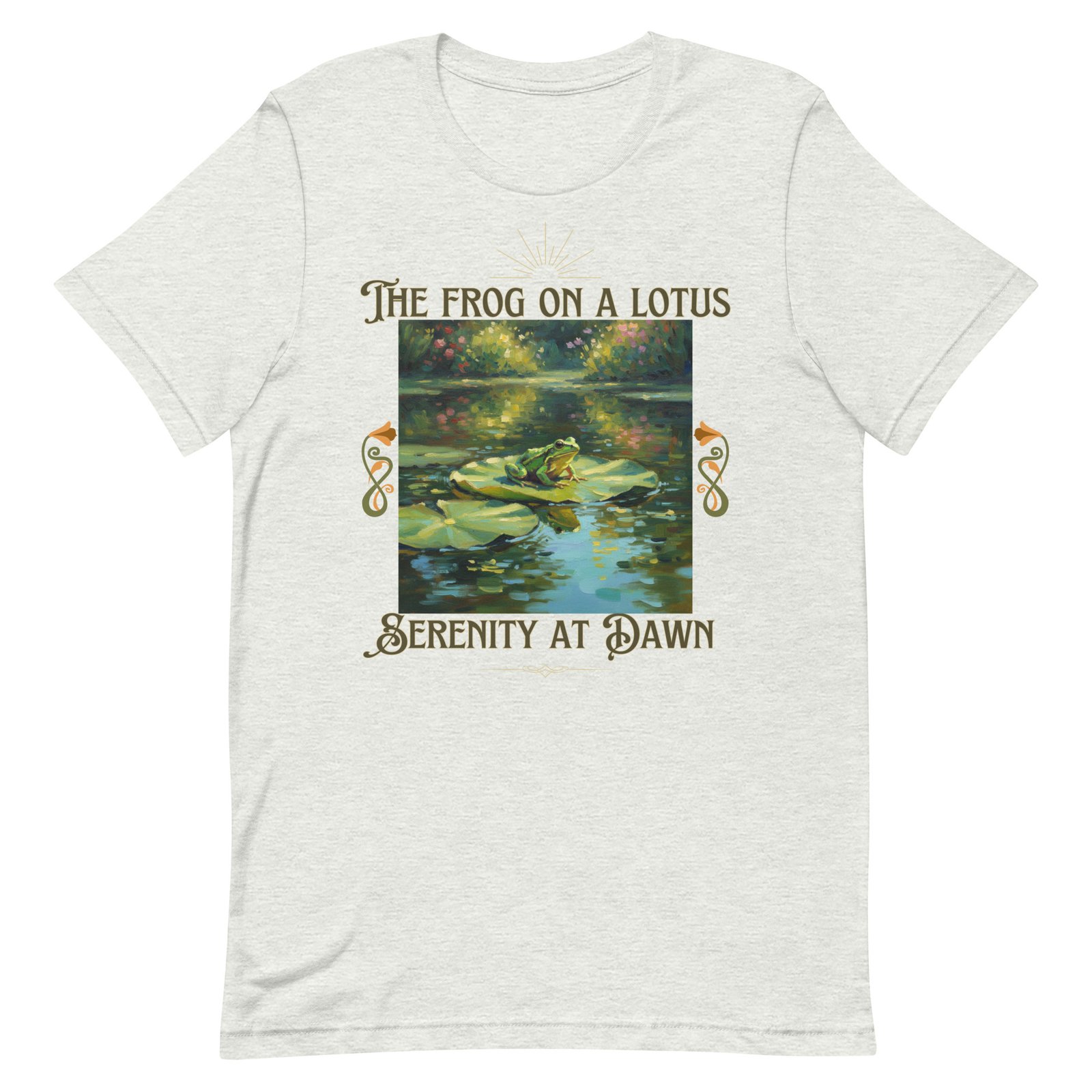 The Frog on a Lotus-Serenity at Dawn-Unisex t-shirt - Image 3