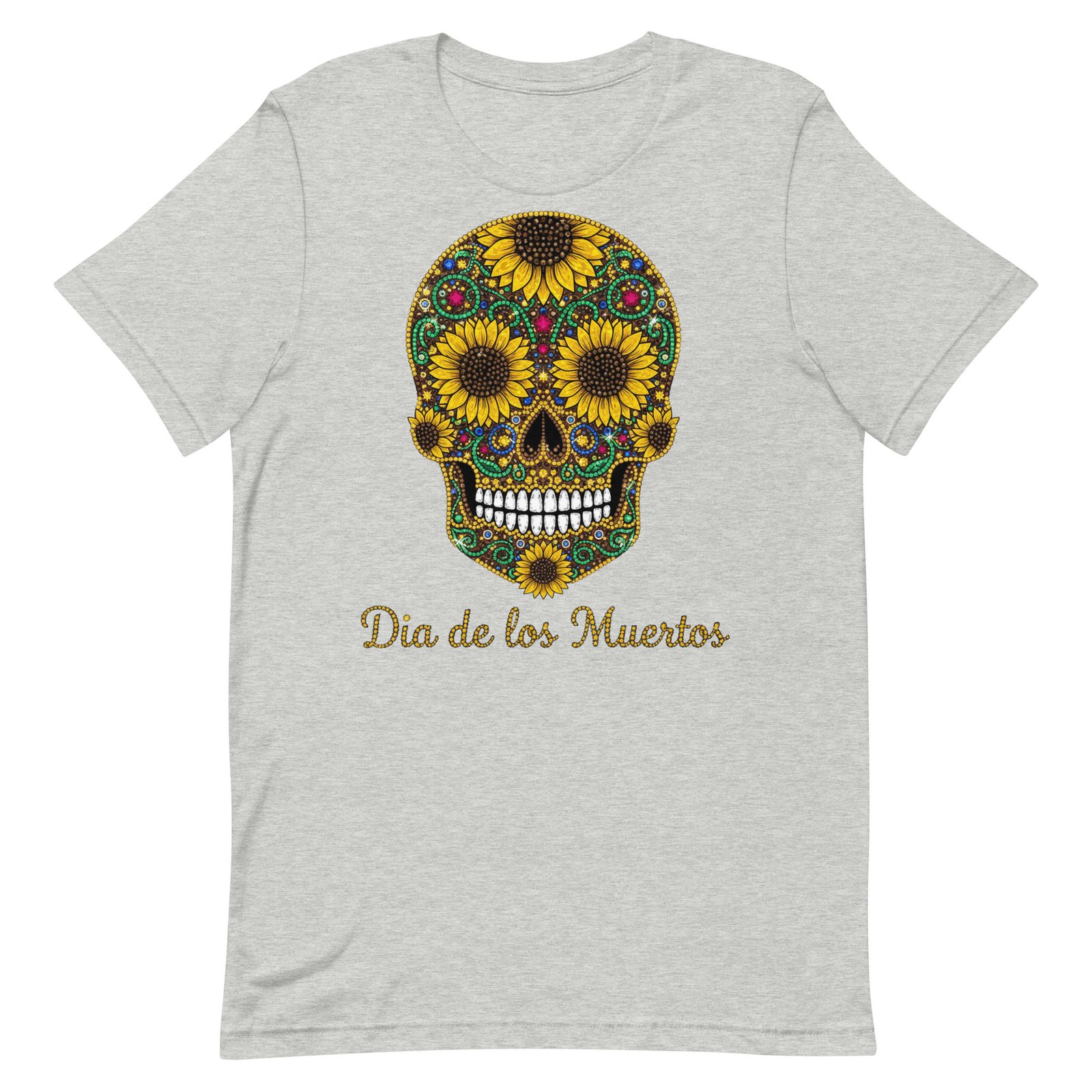 Dia de los Muertos Sunflower Skull Unisex t-shirt - Image 5