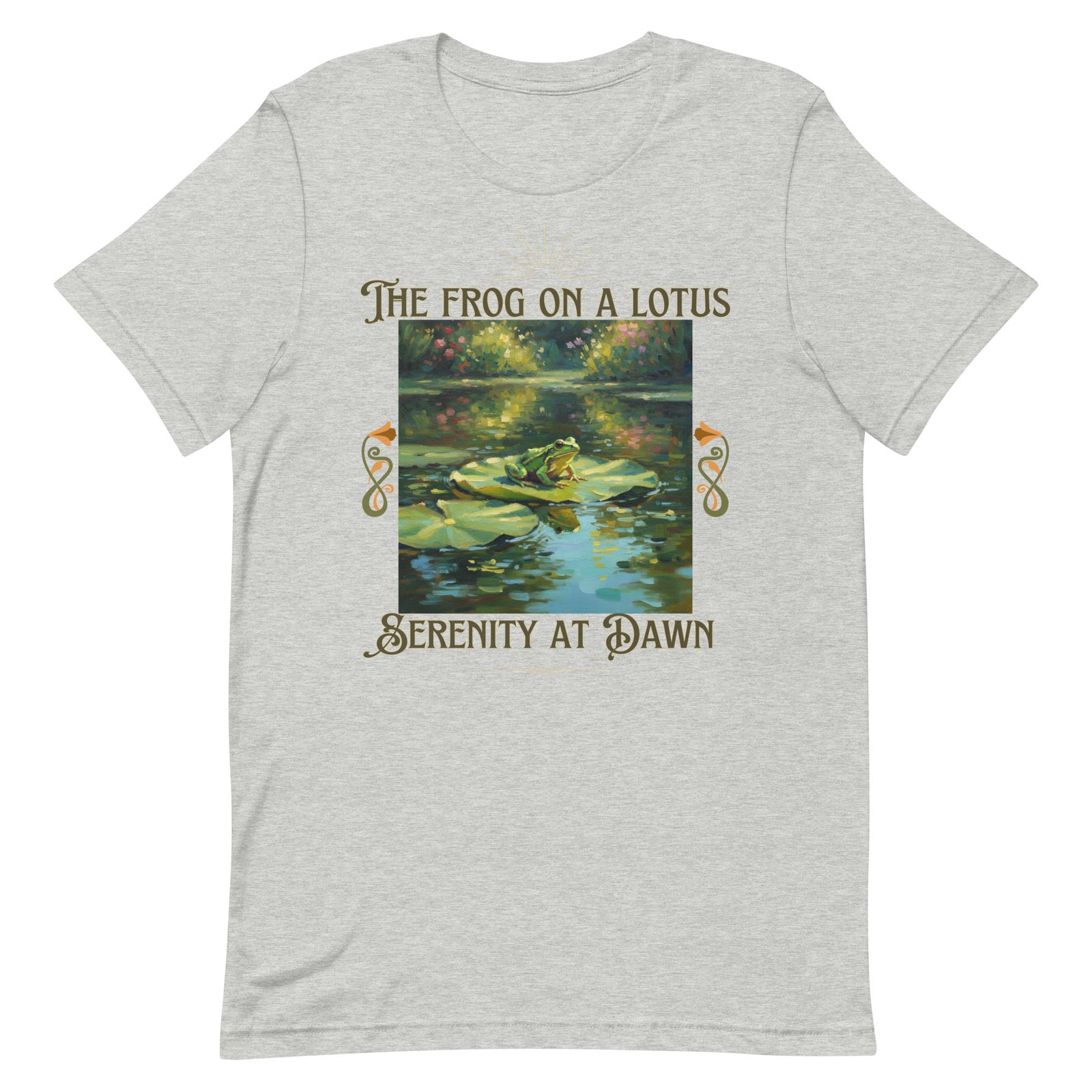 The Frog on a Lotus-Serenity at Dawn-Unisex t-shirt - Image 5