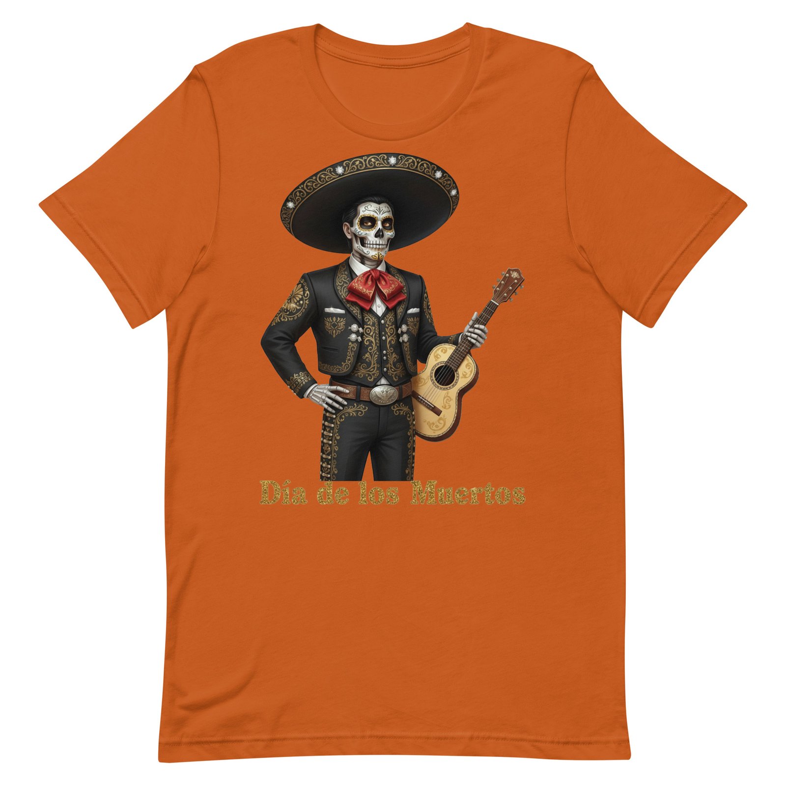 Catrin with guitar Dia de los Muertos Unisex t-shirt - Image 6