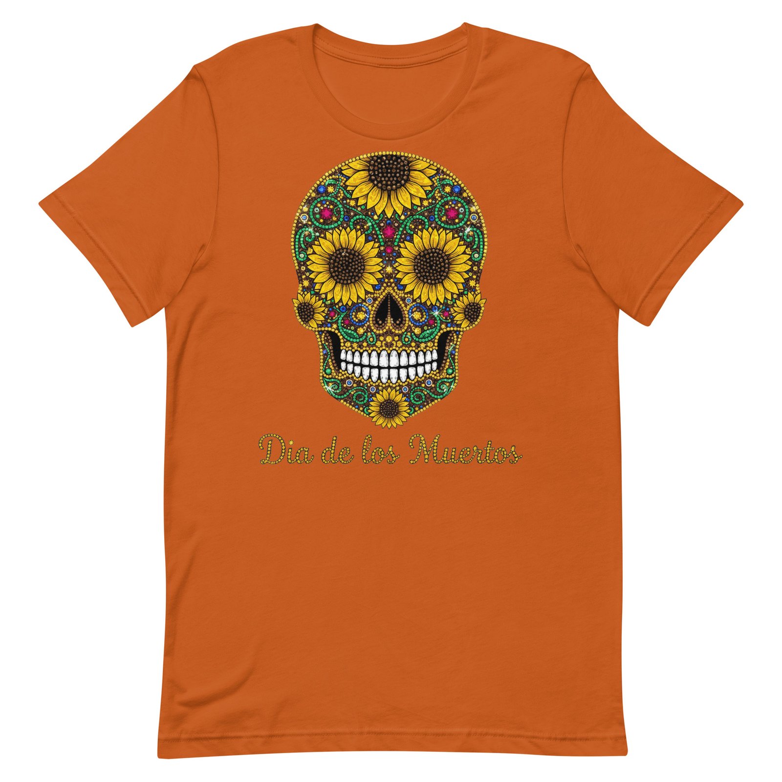 Dia de los Muertos Sunflower Skull Unisex t-shirt - Image 6