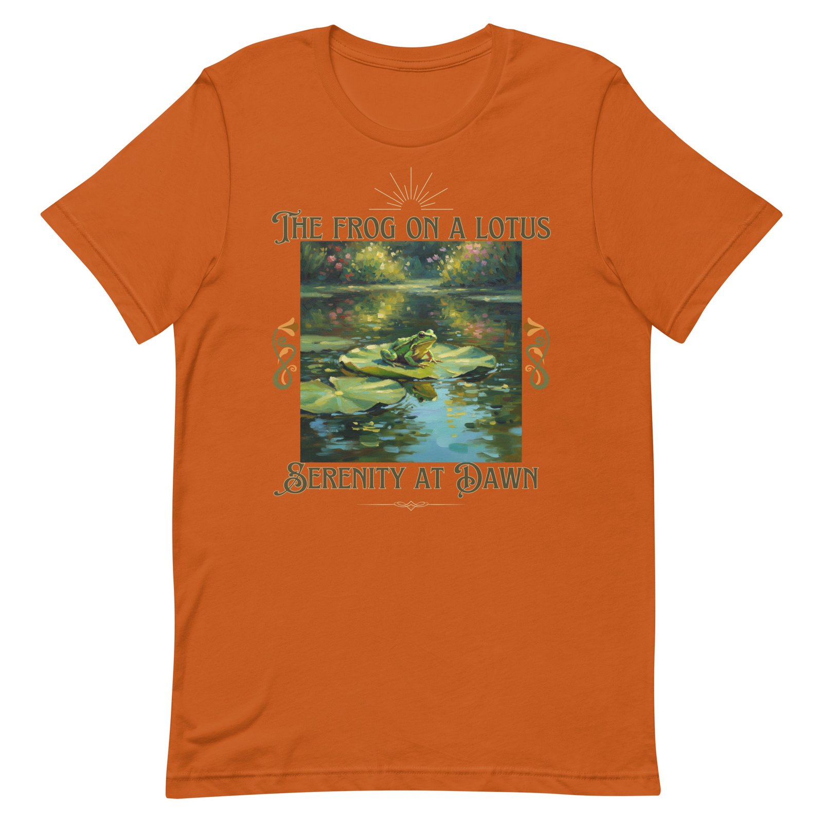 The Frog on a Lotus-Serenity at Dawn-Unisex t-shirt - Image 6