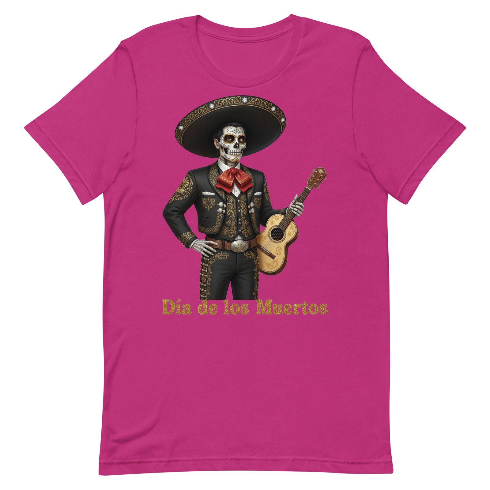 Catrin with guitar Dia de los Muertos Unisex t-shirt - Image 8