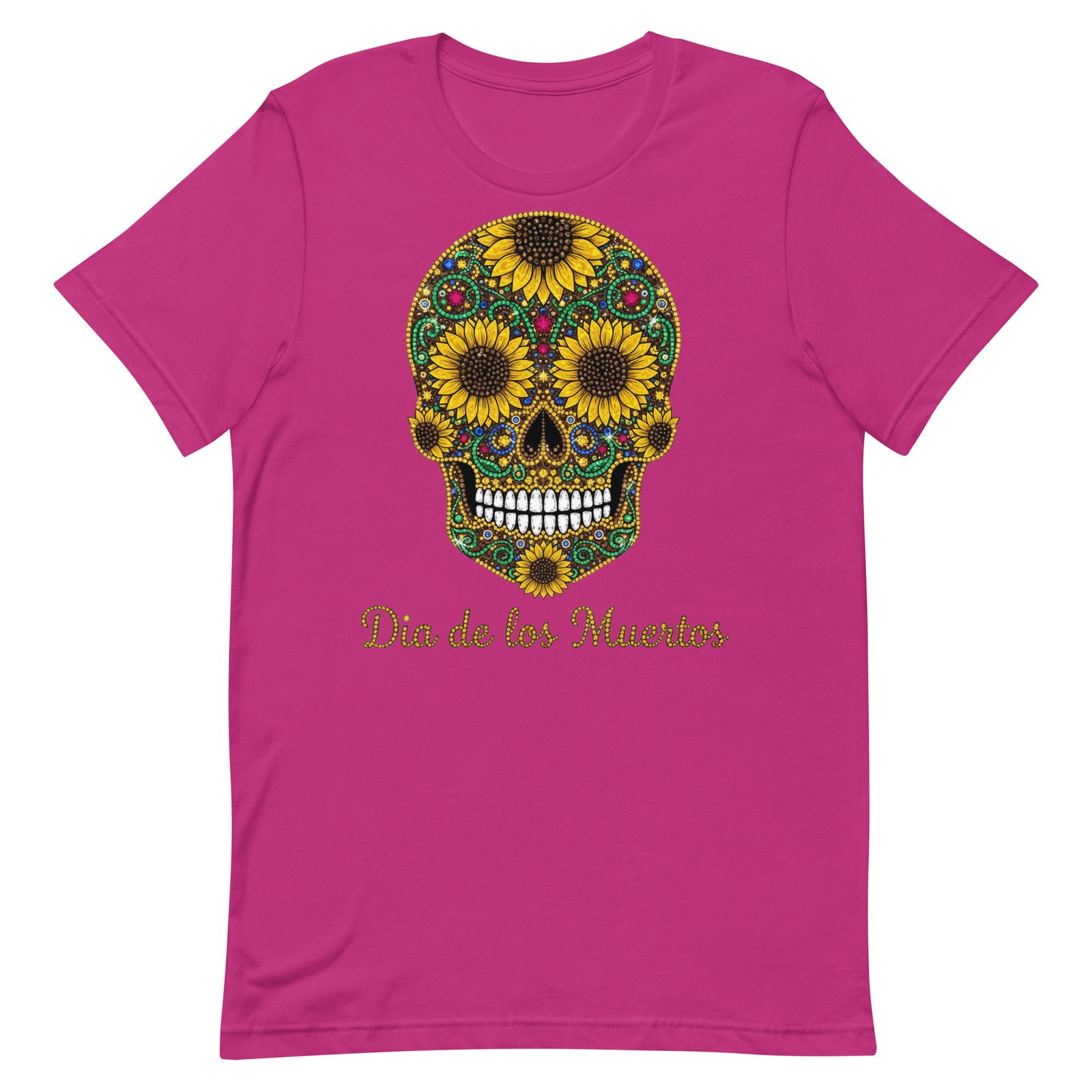 Dia de los Muertos Sunflower Skull Unisex t-shirt - Image 8