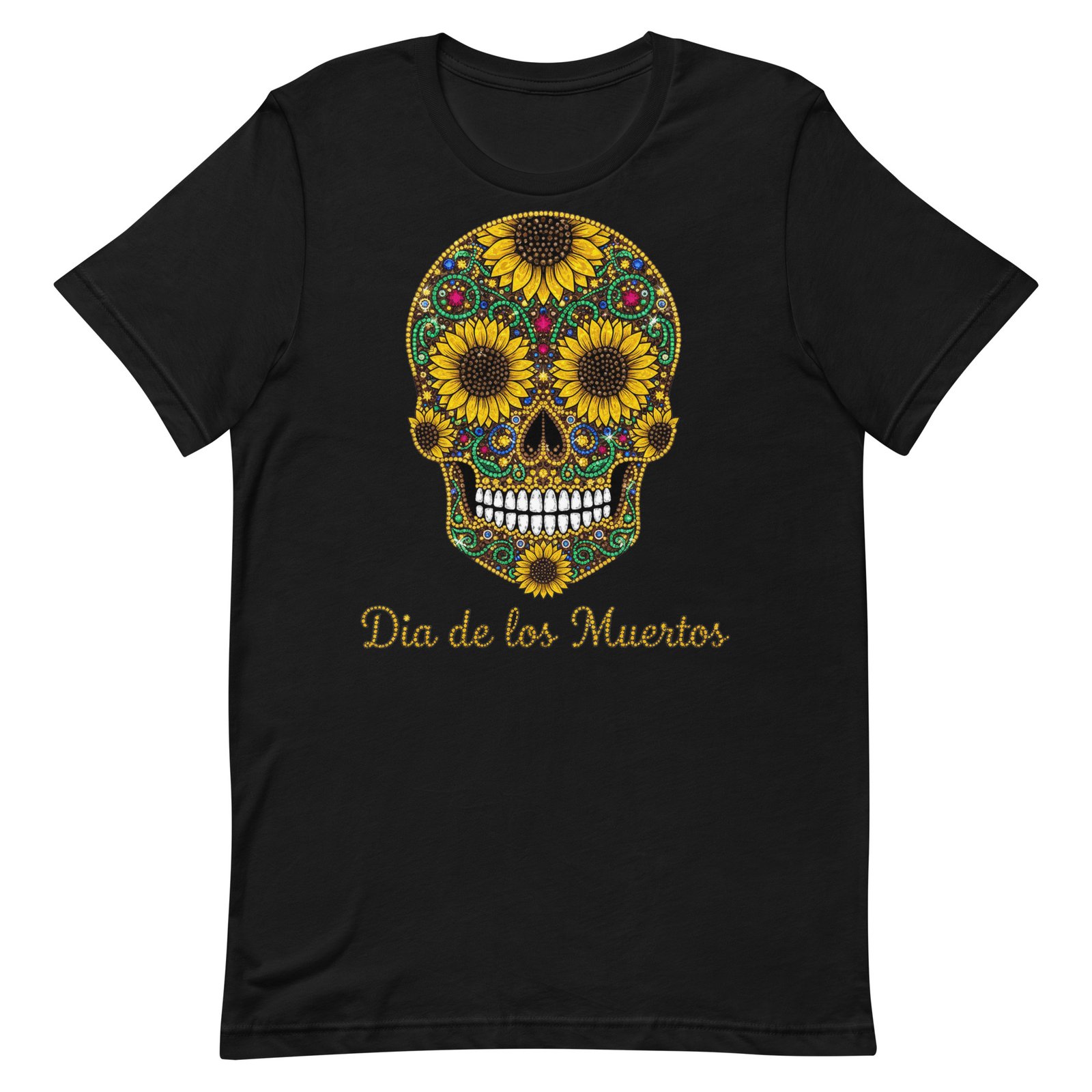 Dia de los Muertos Sunflower Skull Unisex t-shirt - Image 9
