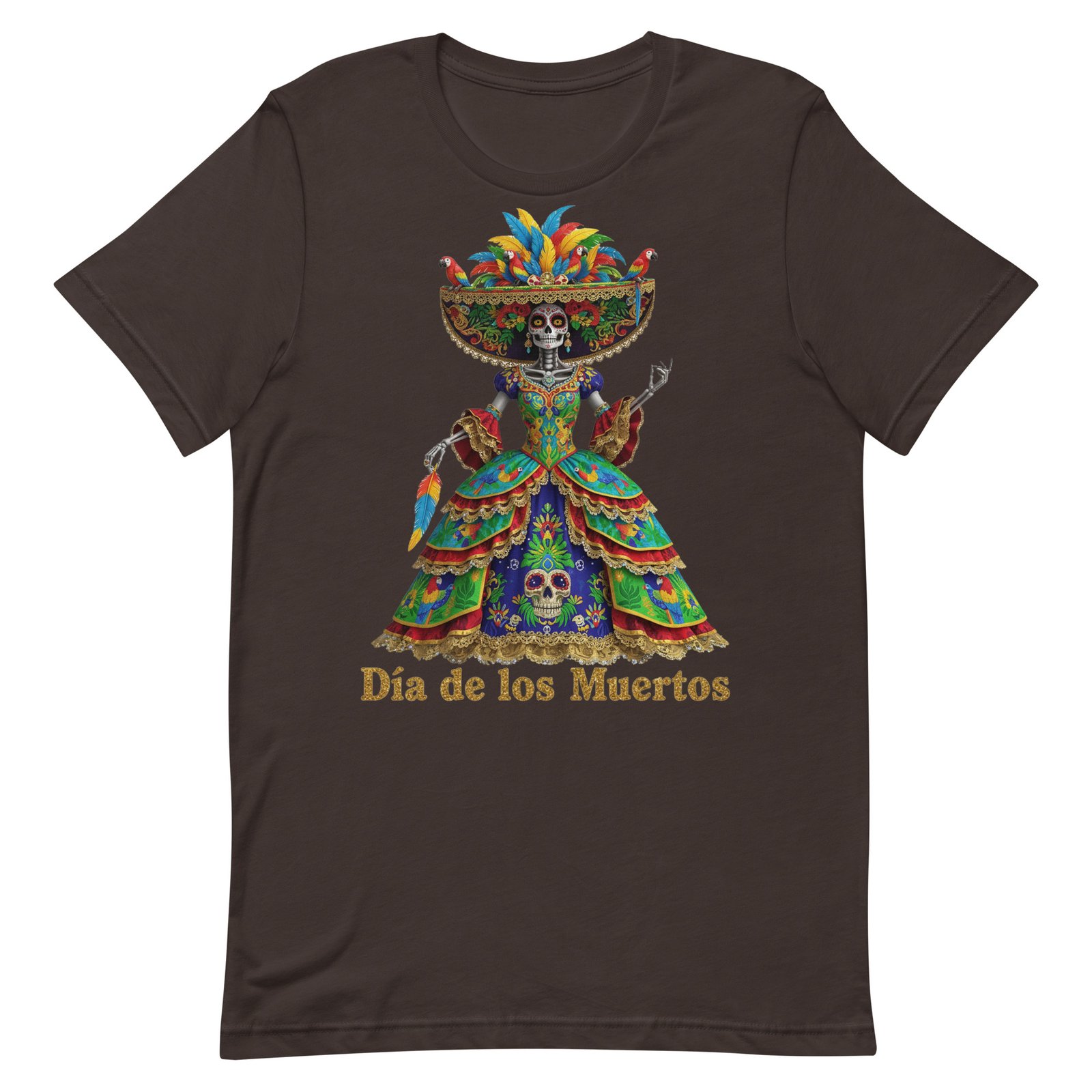 Dia de los Muertos Peacock theme Unisex t-shirt - Image 11